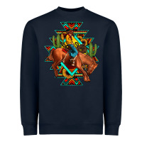 Navy aztec rodeo cowboy Heavyweight Sweatshirt - JahusDesignShop