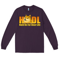 Plum hodl hold on for dear life dogecoin Long Sleeve Tee - Jasminsmagicworld