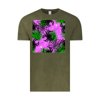 Vintage Olive halloween spider green leopard seamless pattern Vintage Tee - BundleAndBundleShop