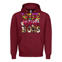 Burgundy wife mom boss daisy Zipper Hoodie - NancyCooperArtShop