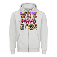 Wife Mom Boss Daisy Zipper Hoodie | Teevron