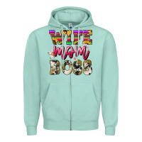 Seafoam wife mom boss daisy Zipper Hoodie - NancyCooperArtShop