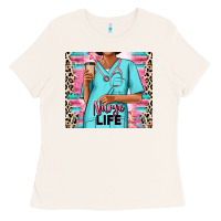Bone nurse life afro woman Ladies Tee - RanaPortraitStore