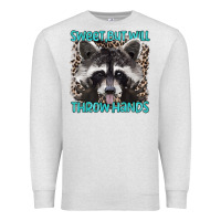 Oatmeal Heather sweet but will throw hands Premium Sweatshirt - Artiststas