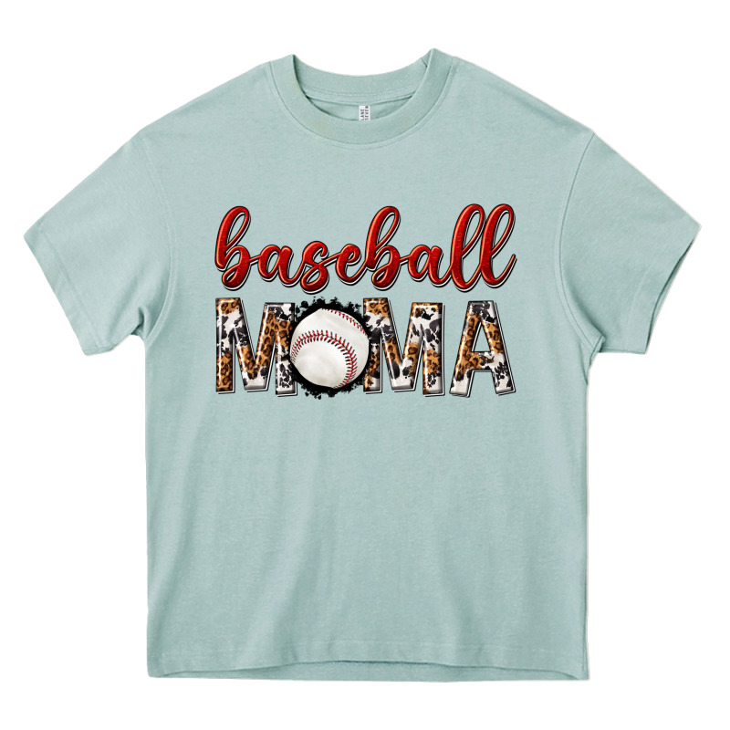 Baseball Mama With Leopard Heavy Core Tee by texasbilliewilder | Teevron