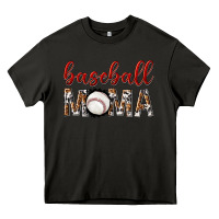 Asphalt baseball mama with leopard Heavy Core Tee - texasbilliewilder