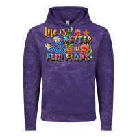 Cloud Purple life is better in flip flops summer Vintage Hoodie - JahusDesignShop
