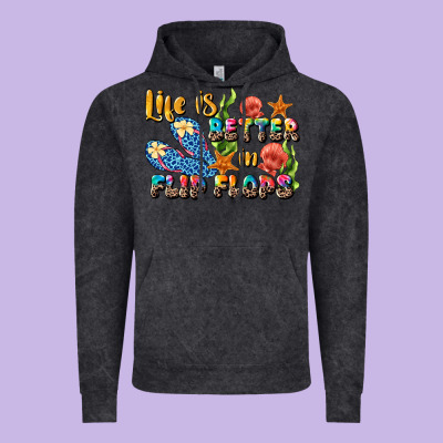 Life Is Better In Flip Flops Summer Vintage Hoodie Designed By Jahusdesignshop
