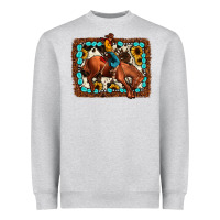 Heather Grey rodeo cowboy Heavyweight Sweatshirt - JahusDesignShop