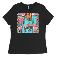 Black nurse life blonde woman Ladies Tee - RanaPortraitStore