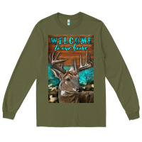 Army Green Western Buck Deer Garden Long Sleeve Tee - LillyAllenDesigns
