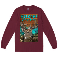 Burgundy Western Buck Deer Garden Long Sleeve Tee - LillyAllenDesigns