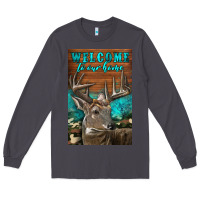 Smoke Western Buck Deer Garden Long Sleeve Tee - LillyAllenDesigns
