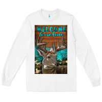 White Western Buck Deer Garden Long Sleeve Tee - LillyAllenDesigns
