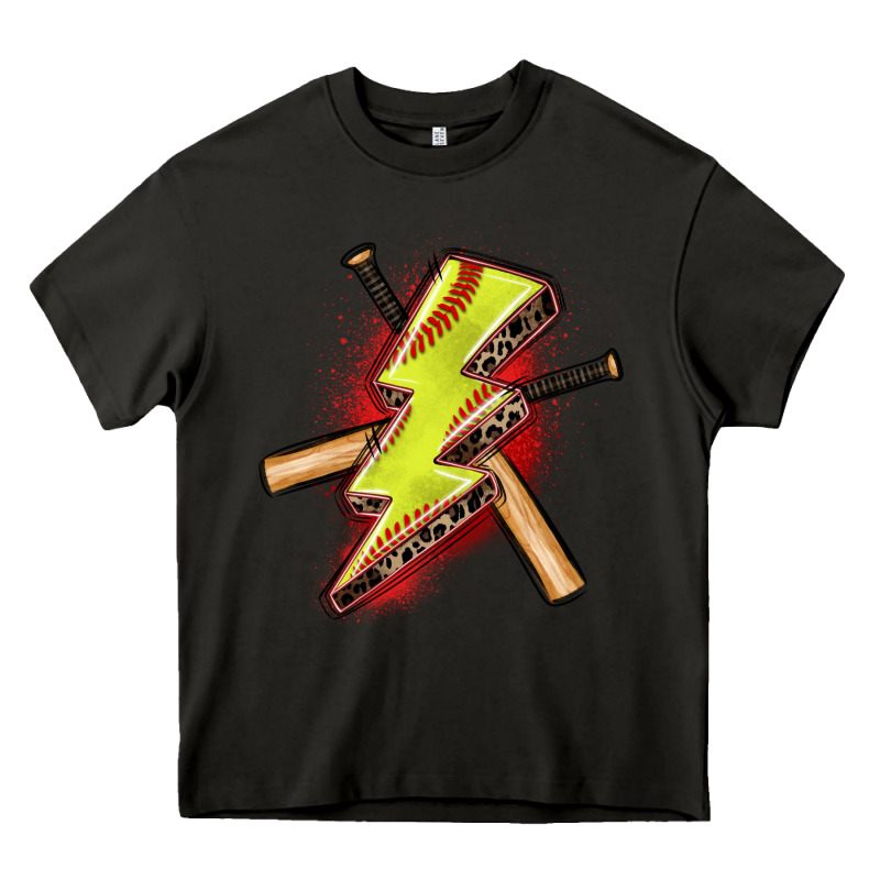 Softball Lightning Bolt Heavy Core Tee by Zillion Design Studio | Teevron
