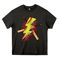 Asphalt softball lightning bolt Heavy Core Tee - Zillion Design Studio