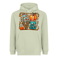Matcha Fall Autumn Leopard Love Pumpkin Heavyweight Hoodie - LillyAllenDesigns