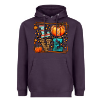 Plum Fall Autumn Leopard Love Pumpkin Heavyweight Hoodie - LillyAllenDesigns
