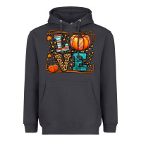 Smoke Fall Autumn Leopard Love Pumpkin Heavyweight Hoodie - LillyAllenDesigns