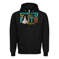 Black worry ends when faith begins Zipper Hoodie - NancyCooperArtShop