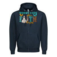 Navy worry ends when faith begins Zipper Hoodie - NancyCooperArtShop