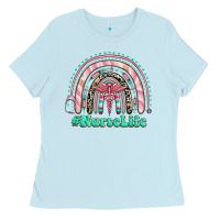 Baby Blue nurse life rainbow Ladies Tee - RanaPortraitStore