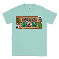 Seafoam soccer mom with ball and cactus and serape licanse plate Classic Tee - Artiststas