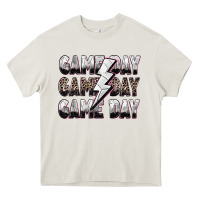 Cream game day game day volleyball lightning bolt Heavy Core Tee - Zillion Design Studio