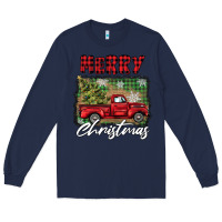 Navy merry christmas truck Long Sleeve Tee - BarkalooDesign