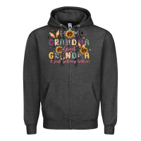 Charcoal Heather mom grandma great grandma it just keeps getting be Zipper Hoodie - MaliasSmallBusiness