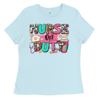Baby Blue nurse on duty Ladies Tee - RanaPortraitStore