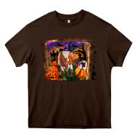 Chocolate Brown longhorn cow halloween Heavy Core Tee - RanaPortraitStore