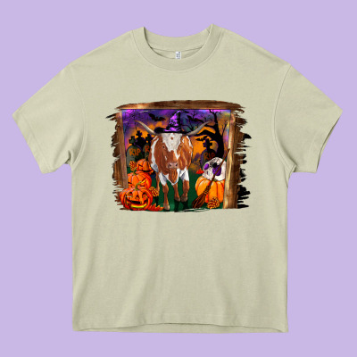 Heavy Core Tee longhorn cow halloween