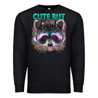 Black cute but feral Premium Sweatshirt - Artiststas