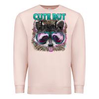 Pale Pink cute but feral Premium Sweatshirt - Artiststas