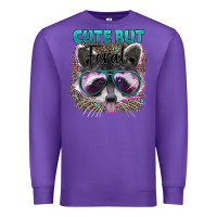 Purple cute but feral Premium Sweatshirt - Artiststas