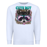 White cute but feral Premium Sweatshirt - Artiststas