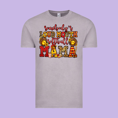 Somebody's Loud Mouth Softball Mama Vintage Tee Designed By Jasminsmagicworld