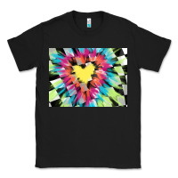 Black tie dye hearth shaped race flag background 3200x2400 Classic Tee - AdoDesignShop
