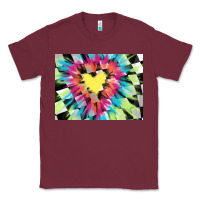 Burgundy tie dye hearth shaped race flag background 3200x2400 Classic Tee - AdoDesignShop