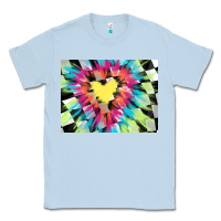 Dusty Blue tie dye hearth shaped race flag background 3200x2400 Classic Tee - AdoDesignShop
