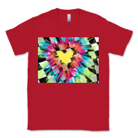 Red tie dye hearth shaped race flag background 3200x2400 Classic Tee - AdoDesignShop