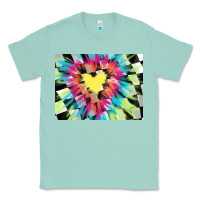 Seafoam tie dye hearth shaped race flag background 3200x2400 Classic Tee - AdoDesignShop