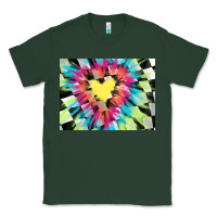 Sports Green tie dye hearth shaped race flag background 3200x2400 Classic Tee - AdoDesignShop