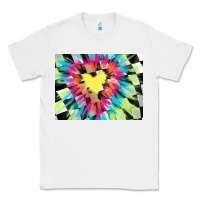 White tie dye hearth shaped race flag background 3200x2400 Classic Tee - AdoDesignShop