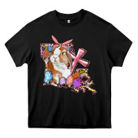 Black Louisiana Map Easter Bunny And Cross Heavy Core Tee - RanaPortraitStore