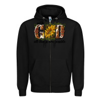 Black with god all things are possible Zipper Hoodie - NancyCooperArtShop