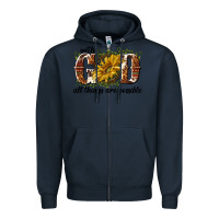 Navy with god all things are possible Zipper Hoodie - NancyCooperArtShop