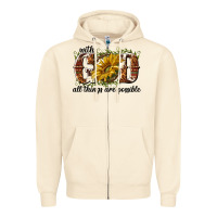 Sandshell with god all things are possible Zipper Hoodie - NancyCooperArtShop