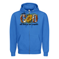 True Royal with god all things are possible Zipper Hoodie - NancyCooperArtShop